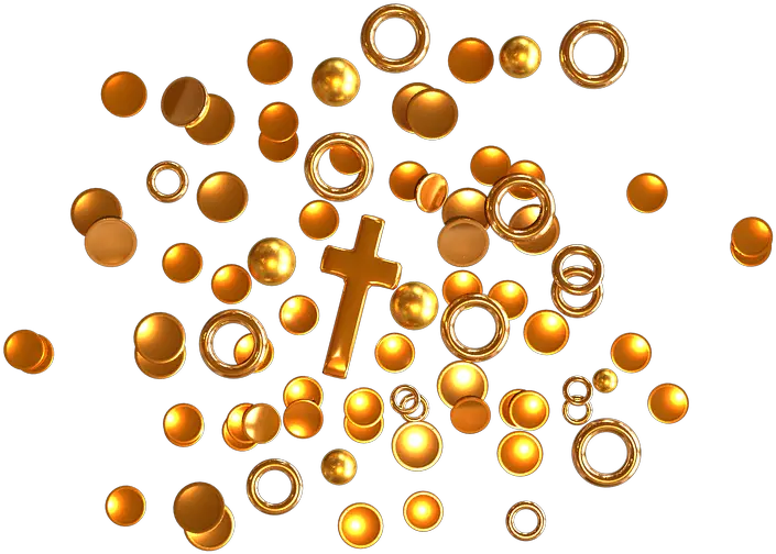 Gold Treasure 3d Render Shiny Wealth Circle Png Treasure Png