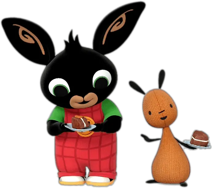 Bing Bunny And Flop Eat Cake Bing Bunny Transparent Png Eat Png