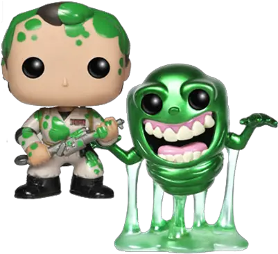 Download Peter Venkman U0026 Slimer Metallic Slimer Pop Ghostbusters Funko Pop 2 Pack Png Slimer Png