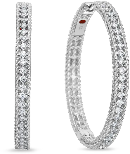 Roberto Coin 18k Gold U0026 Diamond Symphony Princess 30mm Hoop Solid Png Gucci Icon Twirl Earrings