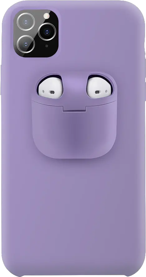 2 In1 Airpods Phone Case Light Purple Light Purple Phone Case Png Air Pods Png