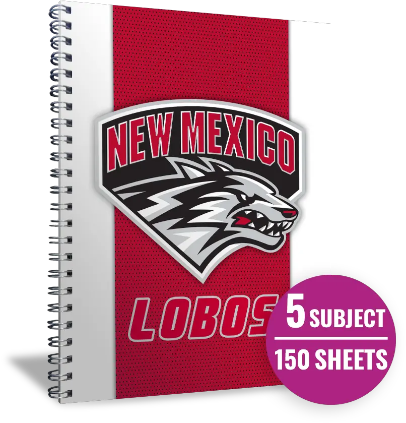 Imprinted Perforated Notebooks Schoolstoresupplycom Iphone New Mexico Lobos Png Spiral Notebook Icon