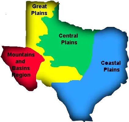 Texas Regions Franklin Four Regions Of Texas Png Texas Map Png