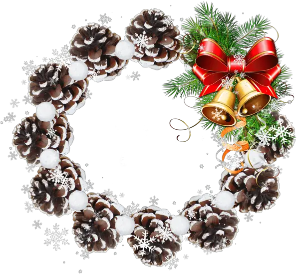 Round Pine Cone Transparent Png Christmas Photo Frame Different Color Of Circles Christmas Wreath Transparent Background