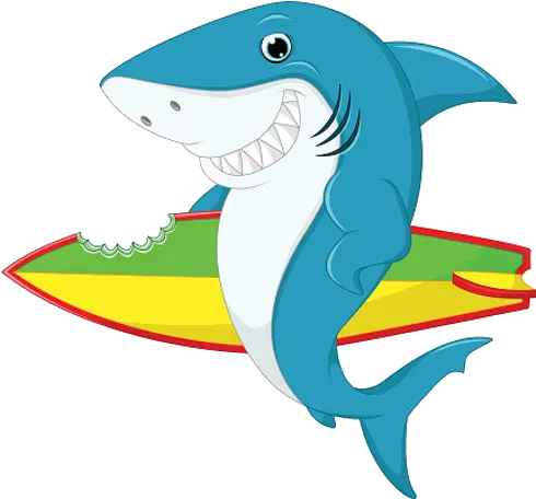Funny Shark Aquatic Animals Clipart Shark Surfing Transparent Png Funny Transparent Images