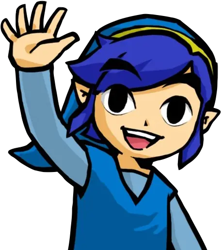 Download Tfh Blue Link High Five Triforce Heroes Blue Link Legend Of Zelda Blue Link Png Toon Link Transparent