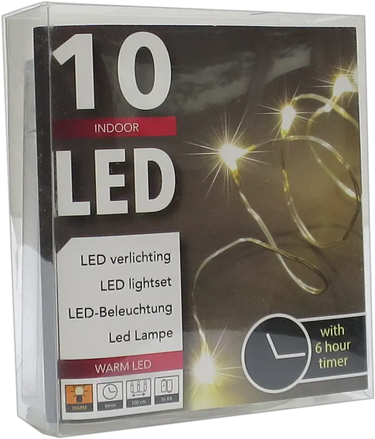 Led String Chain Fairy Lights With Silver Wire 10 Micro Leds 1mtr Length Plus Timer Diode Png String Lights Png