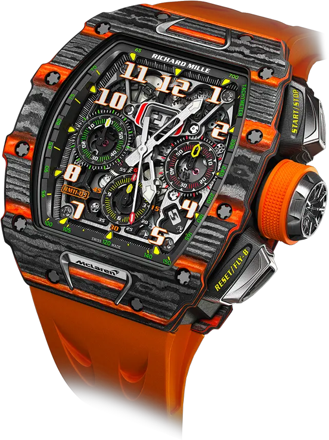 Richard Mille Rm 1103 Richard Mille Rm 11 03 Mclaren Flyback Chronograph Png Mclaren Logo Png