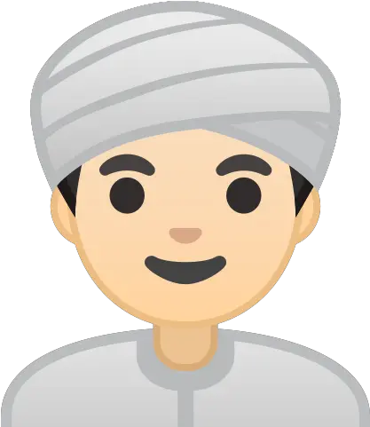 U200d Man Wearing Turban Light Skin Tone Emoji Emoji Person Raising Hand Png Turban Png