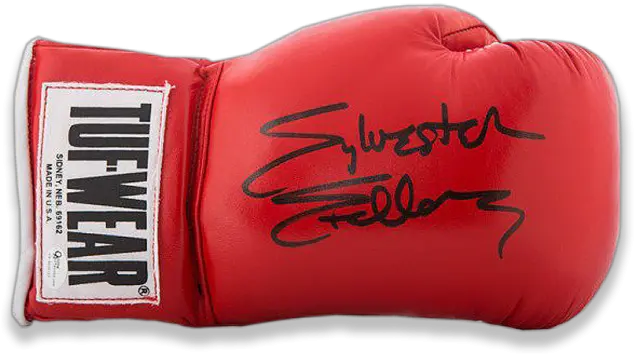 Sylvester Stallone Rocky Balboa Signed Red Turf Wear Boxing Glove Tuf Wear Png Rocky Balboa Png