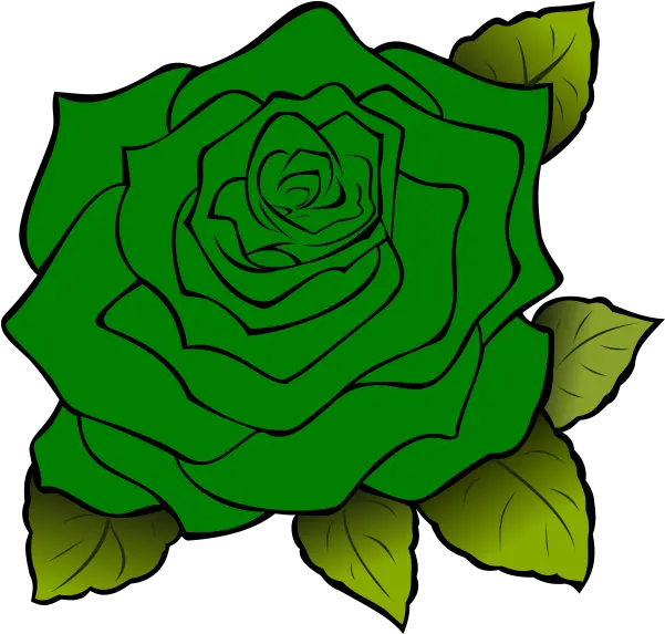 Dark Green Rose Flower Clip Art Vector Clip Rose Drawing With Leaves Png Rose Flower Png