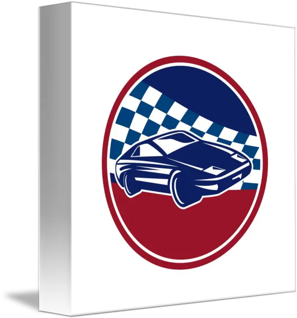 Sports Car Racing Chequered Flag Circle Retro By Aloysius Patrimonio Car Race Circle Logo Png Checkered Flag Transparent Background