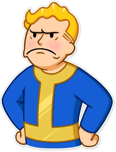 Fallout Vault Boy Telegram Sticker English Black Background Thumbs Down Emoji Png Fallout Icon Pack