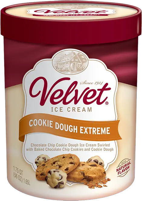 Premium Cookie Dough Extreme Velvet Ice Cream Velvet Raspberry Ice Cream Png Chocolate Chip Cookie Png