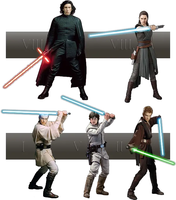 Kylo Ren U0026 Rey Epviii Vs Obiwan Epi Luke Epiv Anakin Skywalker Rey Skywalker Png Kylo Ren Transparent