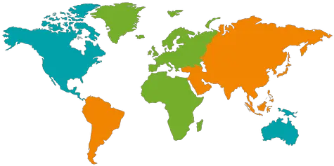 Different Colored Continental World Map World Map Png Map Of The World Png