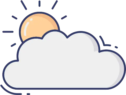 Clouds And Sun Free Weather Icons Dot Png Sun Cloud Icon