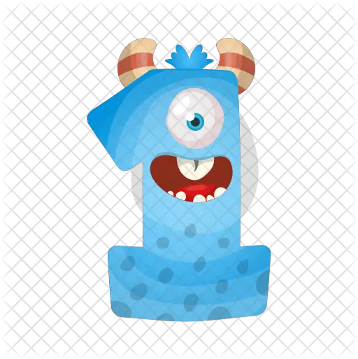 Number One Monster Icon Numbers One For Children Png Number One Png