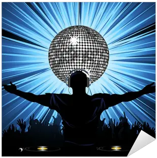 Sticker Dj And Disco Ball Pixersus Dj Disco Png Mirror Ball Icon