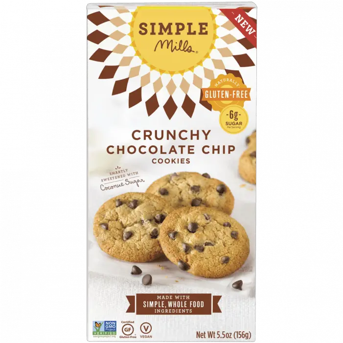 Simple Mills Crunchy Chocolate Chip Cookies 55 Oz Simple Mills Chocolate Chip Cookies Png Chocolate Chip Cookie Png