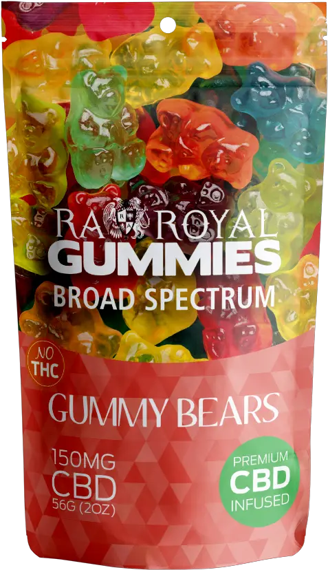 Ra Royal Broad Spectrum Gummy Pouches U2013 150mg Cbd Infused Bears Gummy Candy Png Gummy Bears Png