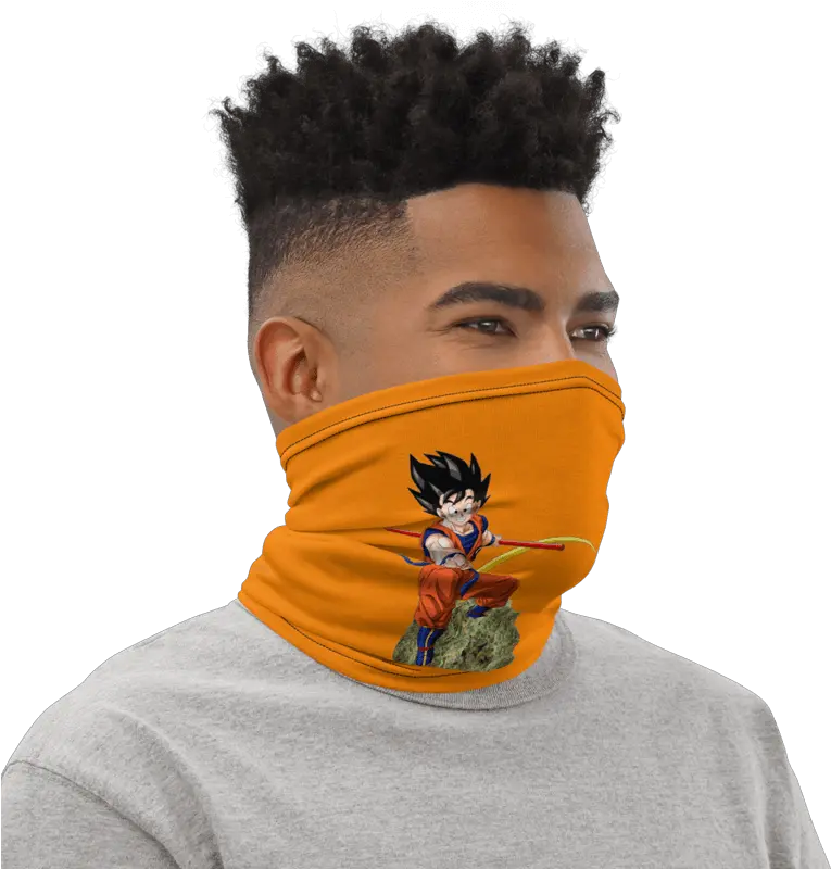 Dbz Goku Riding Weed Nug Orange Face Covering Neck Gaiter Appalachian Trail Neck Gaiter Png Weed Nugget Png