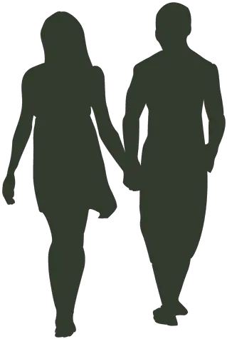 Couple Walking Silhouette Png Image