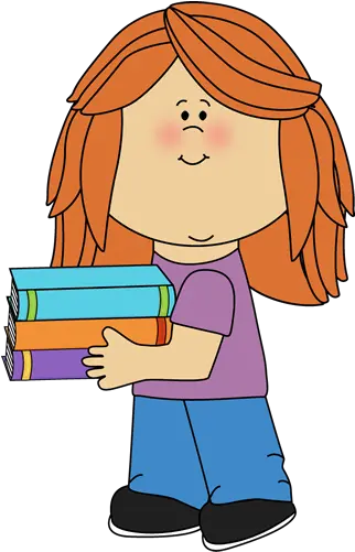 Girl Carrying Books Clipart Clip Art School Girl Png Book Clipart Png