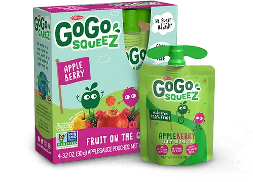 Gogo Squeez Appleberry Squeezable Berry Applesauce Fruit Snack Gogo Squeez Applesauce Png Berry Png