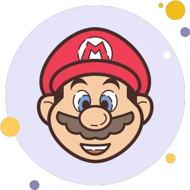 Super Mario Icon In Circle Bubbles Style Png Bros