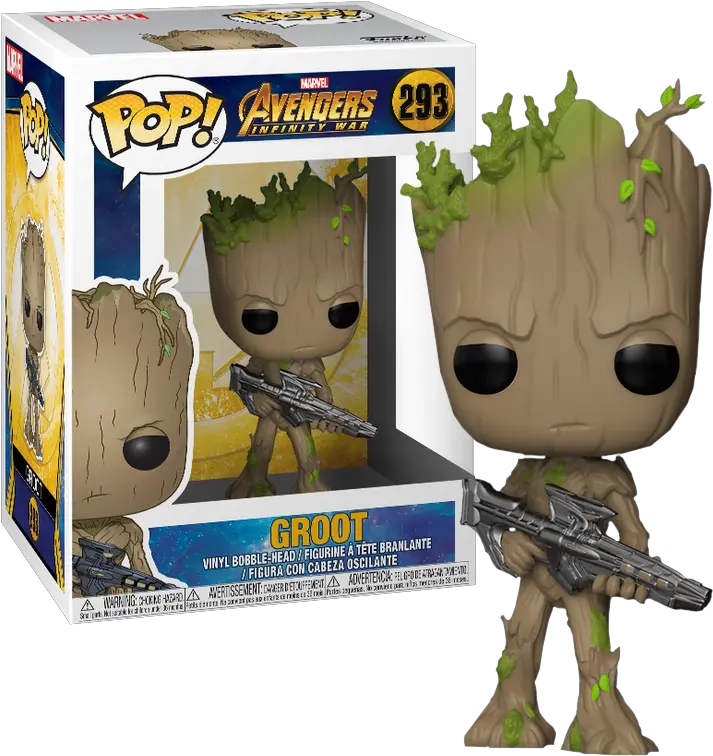 Funko Pop Avengers 3 Infinity War Groot With Gun 293 Funko Pop Groot Infinity War Png Groot Icon