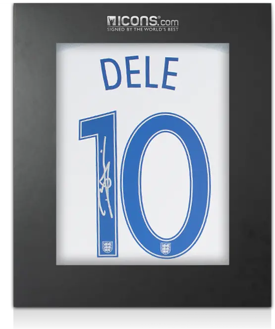 Dele Alli Back Signed England 2016 Home Shirt Number 10 Edition In Deluxe Packaging Horizontal Png Spurs Icon