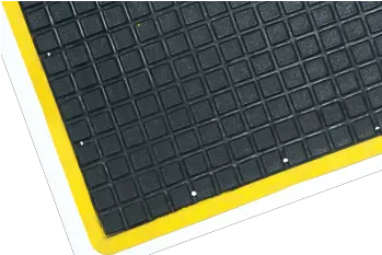 Grid Surface Moulded Rubber Anti Fatigue Comfort Mat 600 X Floor Png Yellow Border Png
