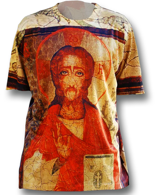 Jesus With Bible U2013 Designer T Shirt U2013 Virgin Icons For You Short Sleeve Png Orthodox Icon Of Jesus Christ