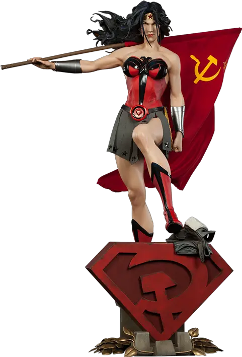 Dc Comics Wonder Woman Red Son Premium Formattm Figure B Red Son Wonder Woman Statue Png Dick Grayson Icon