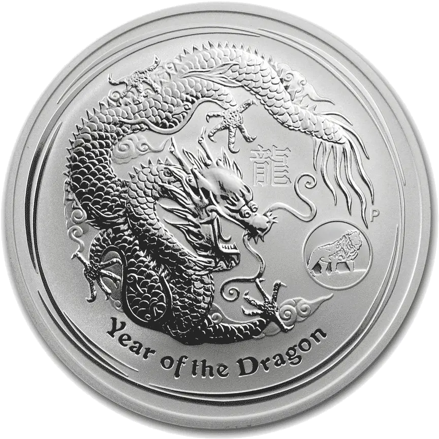 2012 Australian Lunar Dragon Lion Privy Silver Coin 1oz Chinese New Year 2011 Png Silver Coin Png