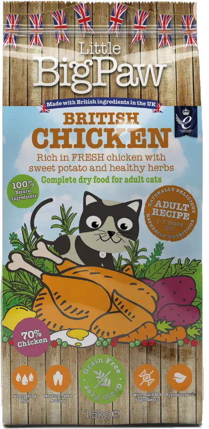 Little Big Paw Adult Cat British Chicken 15kg Little Big Paw Cat Food Png Cat Whiskers Png