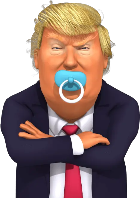 Download Hd Trump With Pacifier Baby Trump Tantrum Gif Donald Trump Big Baby Png Trump Head Transparent Background