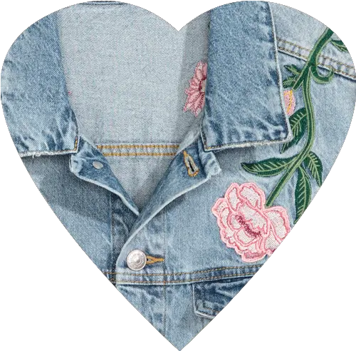 90s Latest Wrinkle Heart Denim Embroidered Png Icon Bombshell Jacket