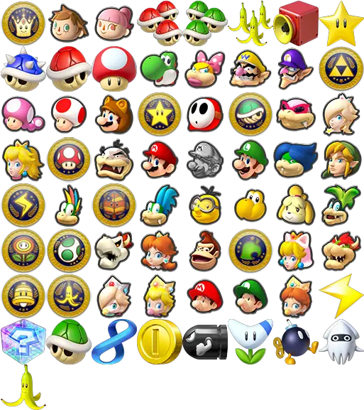 Mario Kart 8 Deluxe Badge Set Deluxe Mario Kart 8 Characters Png Mario Kart 8 Deluxe Png