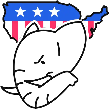 Republican Elephant Usa Map Free Icon Png Map Of Usa Icon