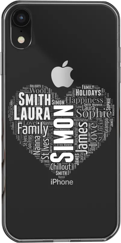 Personalised Word Art Phone Case Custom Clear Flexible Cover Mobile Phone Case Png Cover Mobile Icon