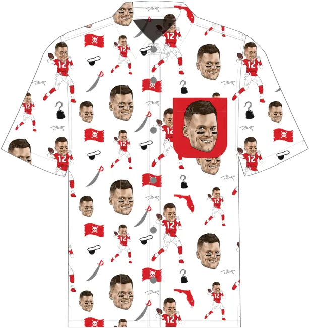 The Tampa Tom Brady Nflpa White Hawaiian Shirt Pre Order Delivery September 2020 Illustration Png Tom Brady Png