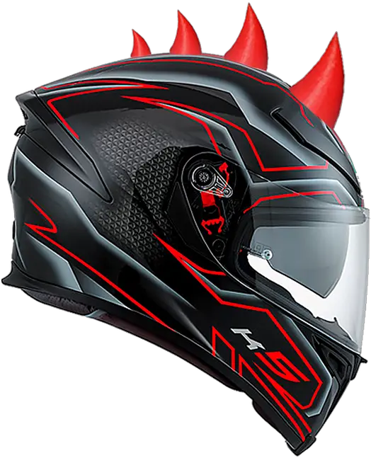 Helmet Spikes Hr Mohawks Horns Unicorns Hidalgo Riders Agv K 5 Black Grey Png Mohawk Png