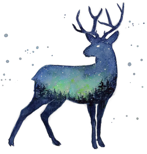 Galaxy Reindeer Silhouette T Shirt Deer Silhouettes Free Png Deer Transparent