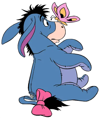 Mickey Mouse Face Eeyore Clip Art 3 Eeyore With A Butterfly On His Nose Png Eeyore Transparent