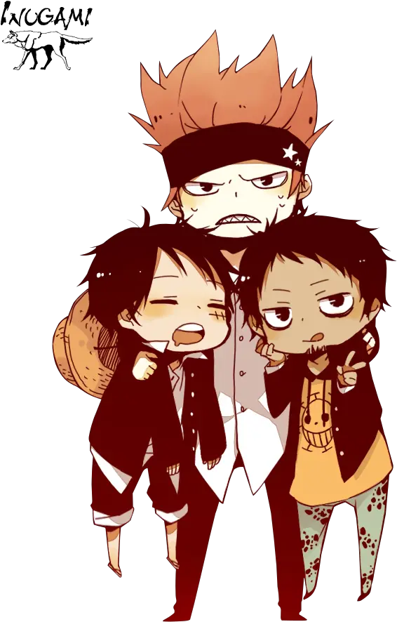 Luffy Chibi Png One Piece Luffy And Law And Kid Cute Luffy Kid And Law One Piece Logo Transparent