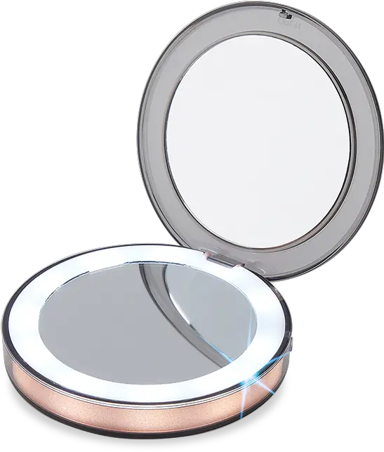 Portable Compact Mini Mirror With Lights Rechargeable Portable Makeup Mirror Png Mirror Png