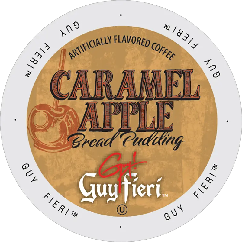 Guy Fieri Caramel Apple Bread Pudding Kcups 96ct Circle Png Guy Fieri Png