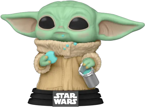 Funko Pop Star Wars The Mandalorian The Child With Funko Pop Grogu With Cookies Png Pop Icon
